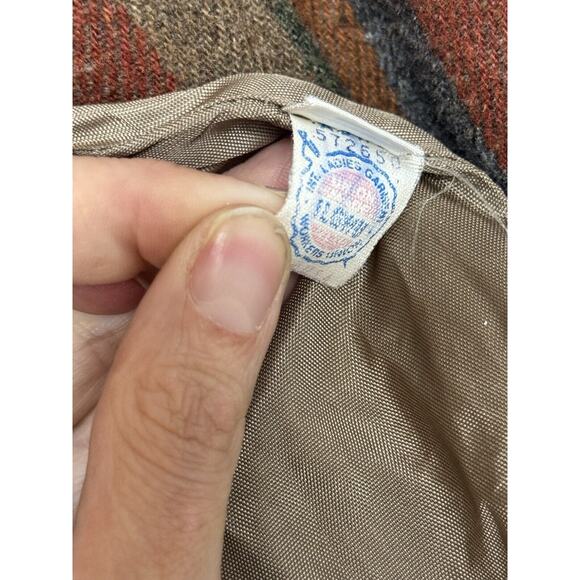 Vintage Coatree Wool Blazer Size Missing Herringbone Stripe Green Gray Brown - Picture 14 of 16